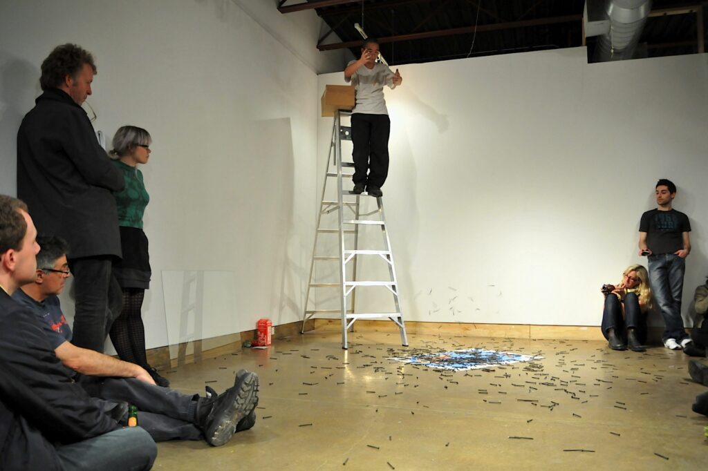 Chen Jin performing Point at the World at XPACE Cultural Centre