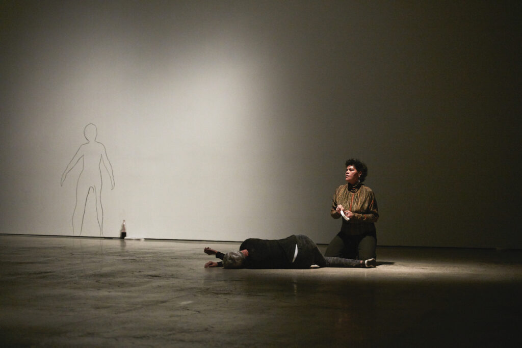 Louise Lileiefeldt performing What Does It Mean to Forget at the Art Gallery of Ontario