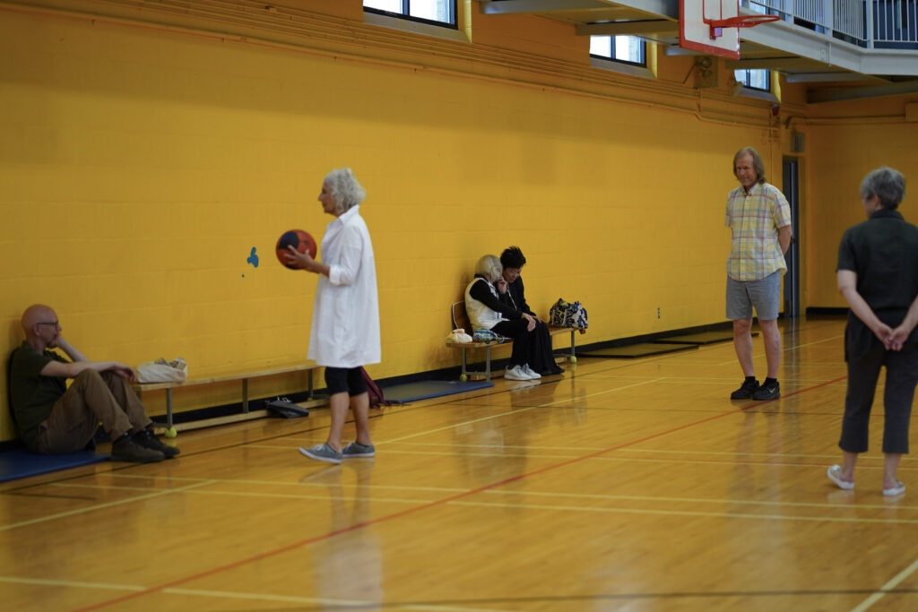 audience participants perform Body Maintenance as part of KinesTHESES, 2019