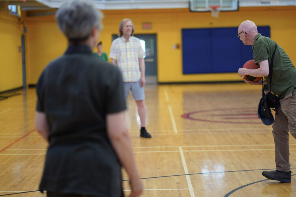 audience participants perform Body Maintenance as part of KinesTHESES, 2019