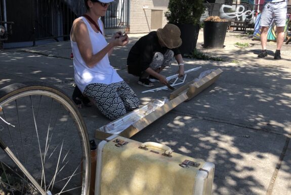 Stephanie Marshall and Sakiko Yamaoka perform in Step 2 as part of KinesTHESES, 2019
