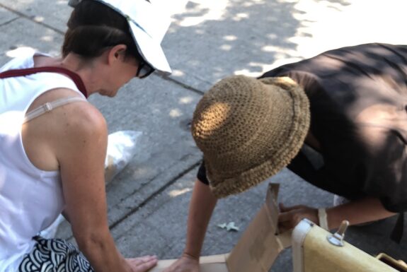Stephanie Marshall and Sakiko Yamaoka perform in Step 2 as part of KinesTHESES, 2019