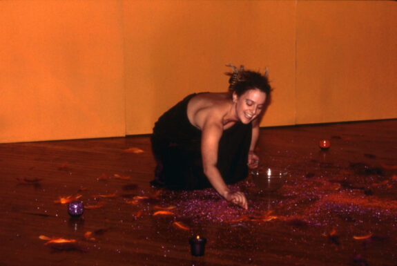 Allison Cummings performing Orange and Violet Fragments at 87 Wade Ave