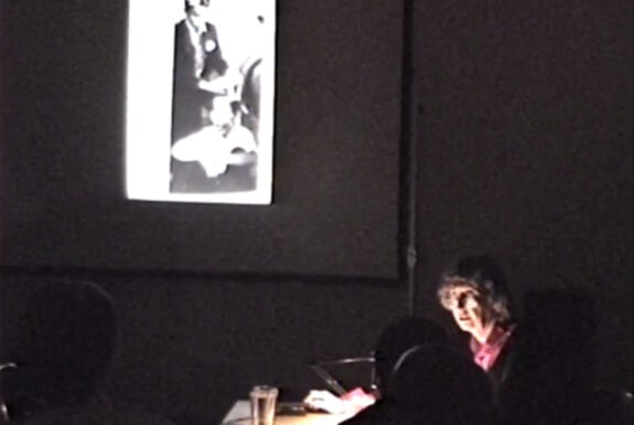 Elisabeth Jappe presents her talk Action Art in Germany at Some Assembly Required, 7a*11d 1998
