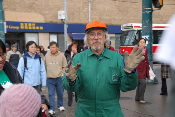 Glenn Lewis performing A Sweeping Statement Friday along an off-site route: Shaw St, Dundas St W, Spadina Ave, Queen St W
