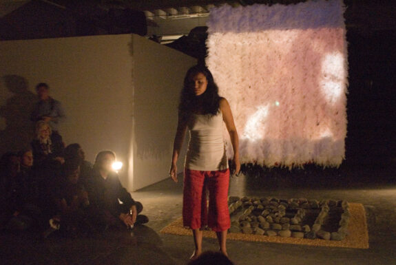 Claudia Bernal performing Chamanika Urbana at XPACE