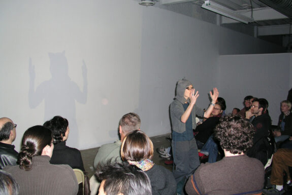 Joanne Bristol performing Performance Spaces for Domestic Animals at XPACE