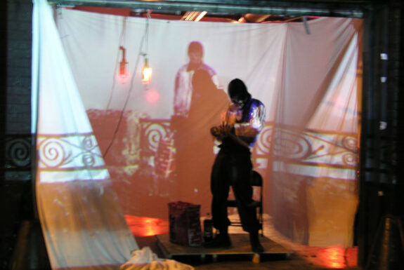 Mideo M. Cruz performing Lucrative Thirst at XPACE