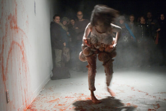 Racquel de Loyola performing Subsisting Sustenance (Mebuyan Series) at XPACE