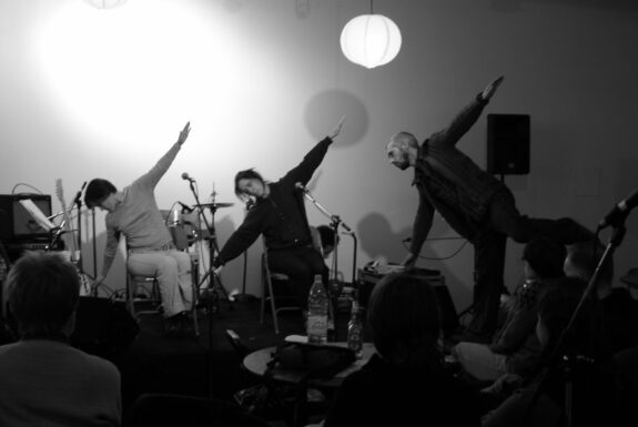 PME performing Unrehearsed Beauty / Le génie des autres at XPACE