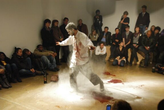 Christian Messier performing untitled at XPACE Cultural Centre