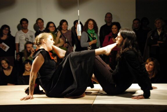 Stacey Sproule & Randy Gagne performing How deep is your love? at XPACE Cultural Centre
