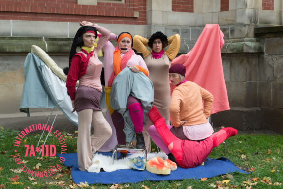 (F)NOR (Donna Akrey, Andrea Carvalho, Margaret Flood, Svava Thordis Juliusson) performing Exhausted at the Theatre Centre