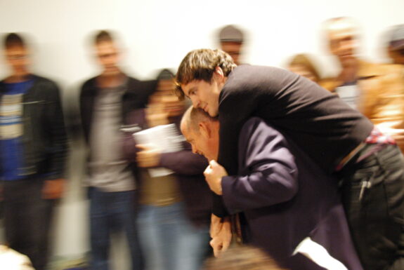 John G. Boehme performing Belonging Networks a social utilities performance at XPACE Cultural Centre
