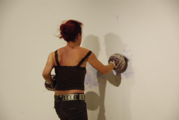 Sylvette Babin performing untitled at XPACE Cultural Centre